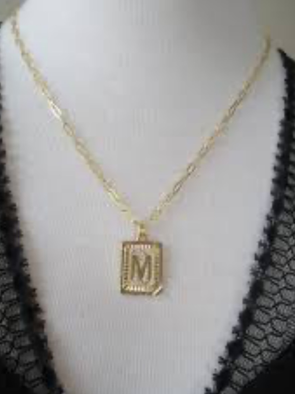 Gold Initial 'M' Pendant Necklace - Women's Jewelry